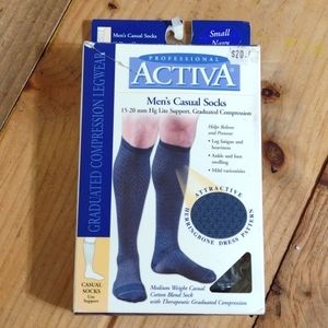 Activa Herringbone Pattern Dress Socks 15-20 mmHg Closed Toe Casual Socks NWT